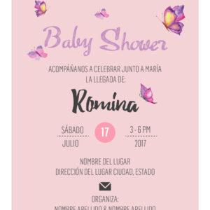 Invitación Baby Shower Mariposa