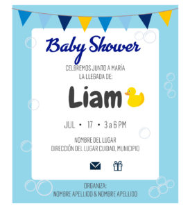 Invitación Baby Shower Patito