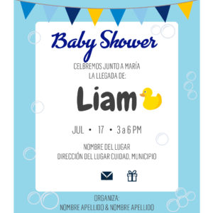 Invitación Baby Shower Patito