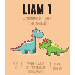 Invitación Cumpleaños Dinosaurios