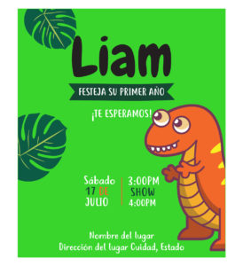 Invitación cumpleaños dino