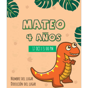 Invitación cumpleaños dino