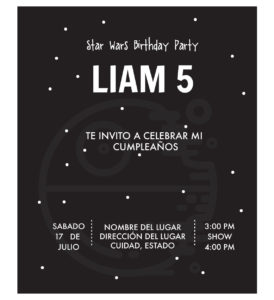 Invitación Cumpleaños Star Wars Estrella