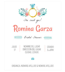 Invitación despedida de soltera anillo