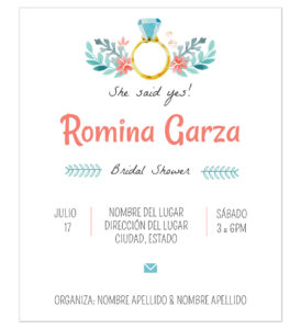 Invitación Despedida de Soltera Anillo