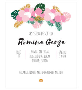Invitación de Despedida de Soltera Globos Rosa Claro