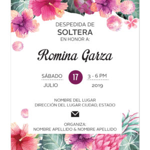 Invitación Despedida de Soltera Tropical