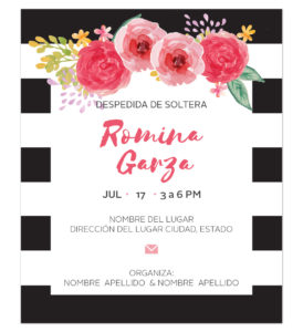 Invitación Despedida Soltera Rayas