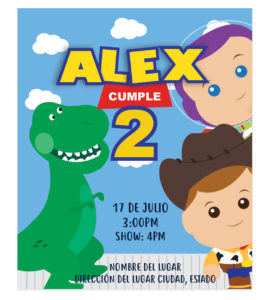 Invitación Cumpleaños 3 Amigos Toy Story