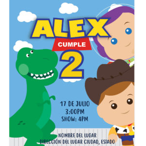 Invitación Cumpleaños 3 Amigos Toy Story