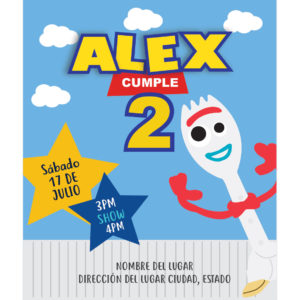 Invitación Cumpleaños Forky