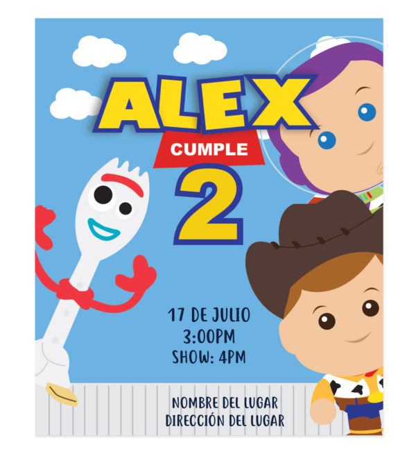 Invitación Cumpleaños Amigos Toy Story