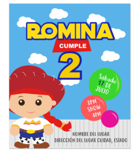 Invitación de Cumpleaños Jessie Toy Story