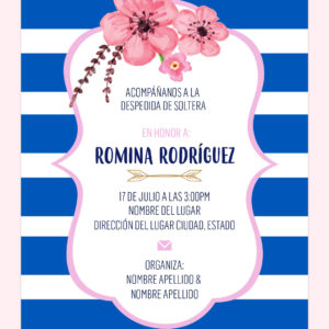 Invitación Despedida NavyFlor