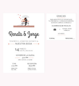 Invitación Boda Novios Banca