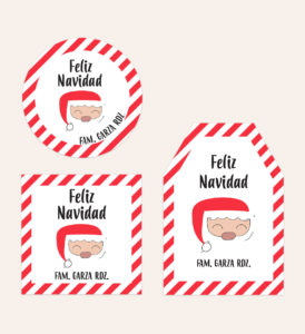 Diseño de Etiquetas para Regalos Santa