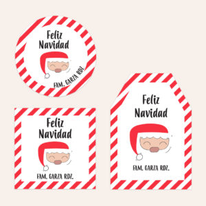 Diseño de Etiquetas para Regalos Santa