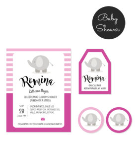 Kit Baby Shower Elefante Rosa