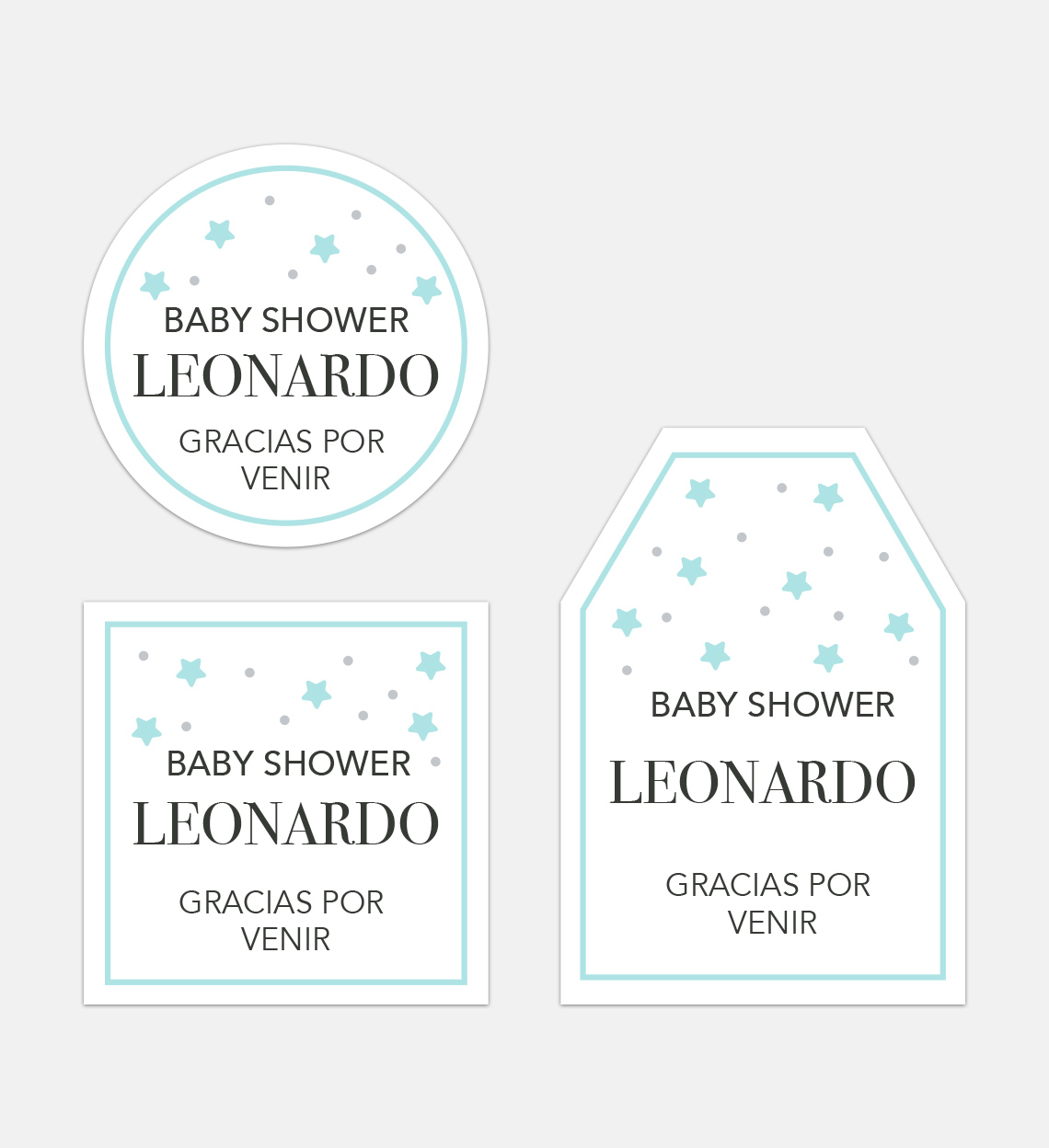 Tarjeta de Agradecimiento Baby Stars Baby Shower Niño