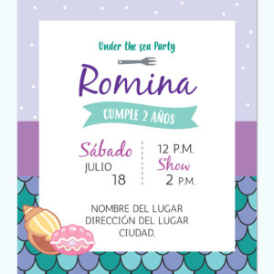 Invitación Sirenita Cachivache