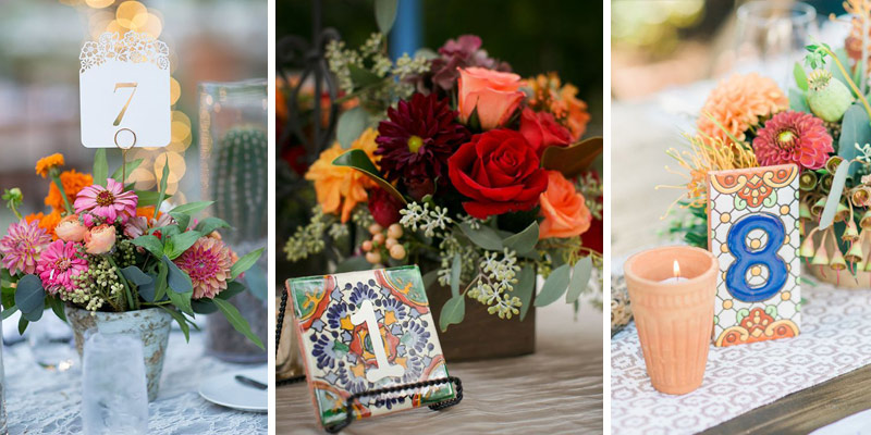 Número de Mesa para Boda Estilo Mexicano