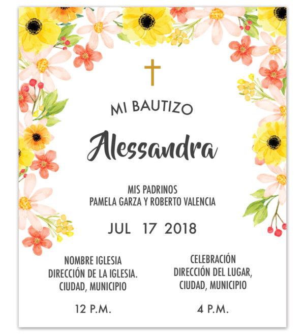 Diseño de Invitación Bautizo Summer