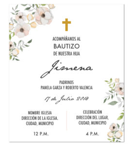 Diseño de Invitación Bautizo Clásica