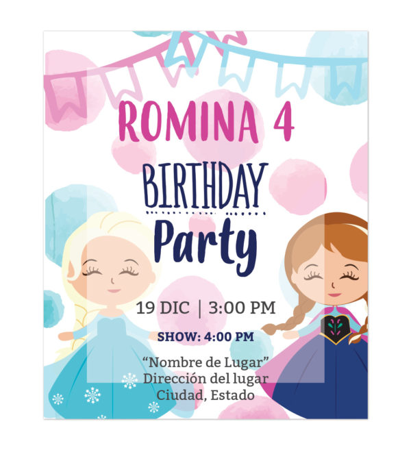 Invitación Ana y Elsa Invierno