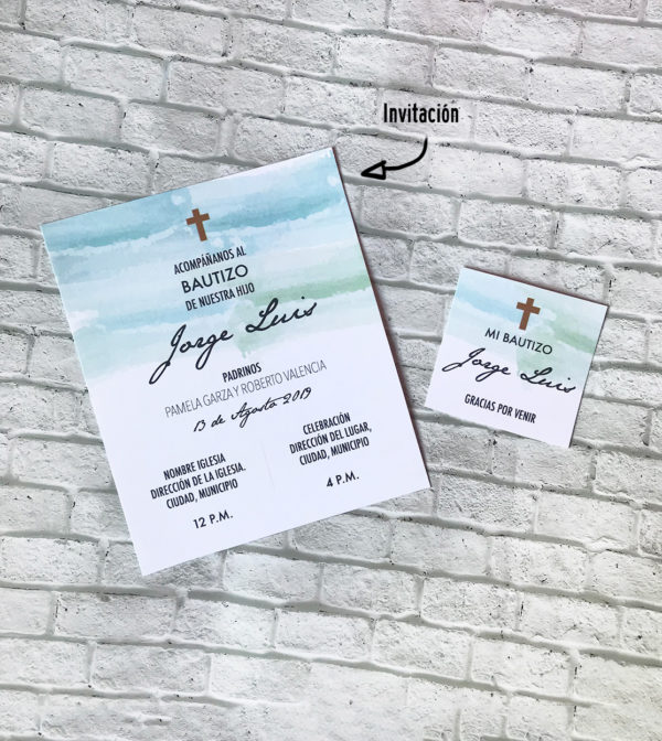 Invitación impresa Bautizo Ocean