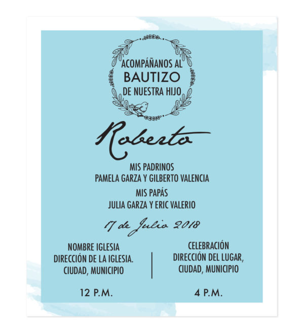 Diseño de Invitación Bautizo Antoine