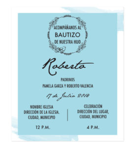 Diseño de Invitación Bautizo Antoine