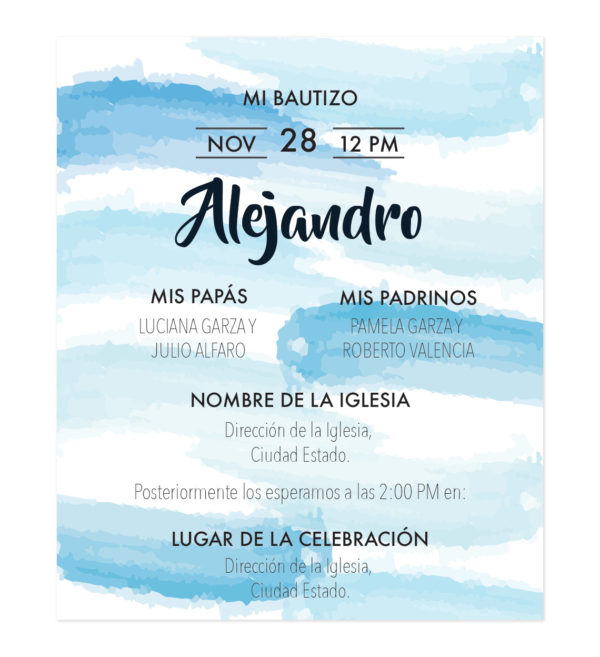 Diseño de Invitación Bautizo Cielito