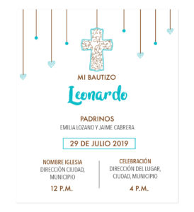 Diseño de Invitación Bautizo Cascada