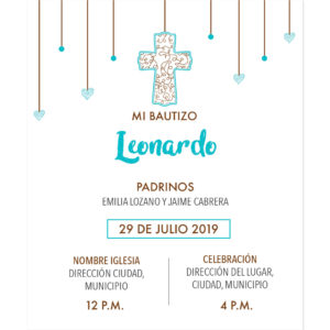 Diseño de Invitación Bautizo Cascada