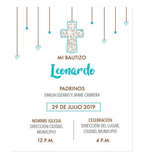 Diseño de Invitación Bautizo Cascada