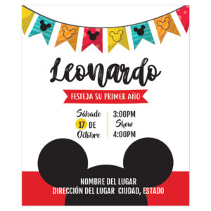 Invitación Cumpleaños Mickey