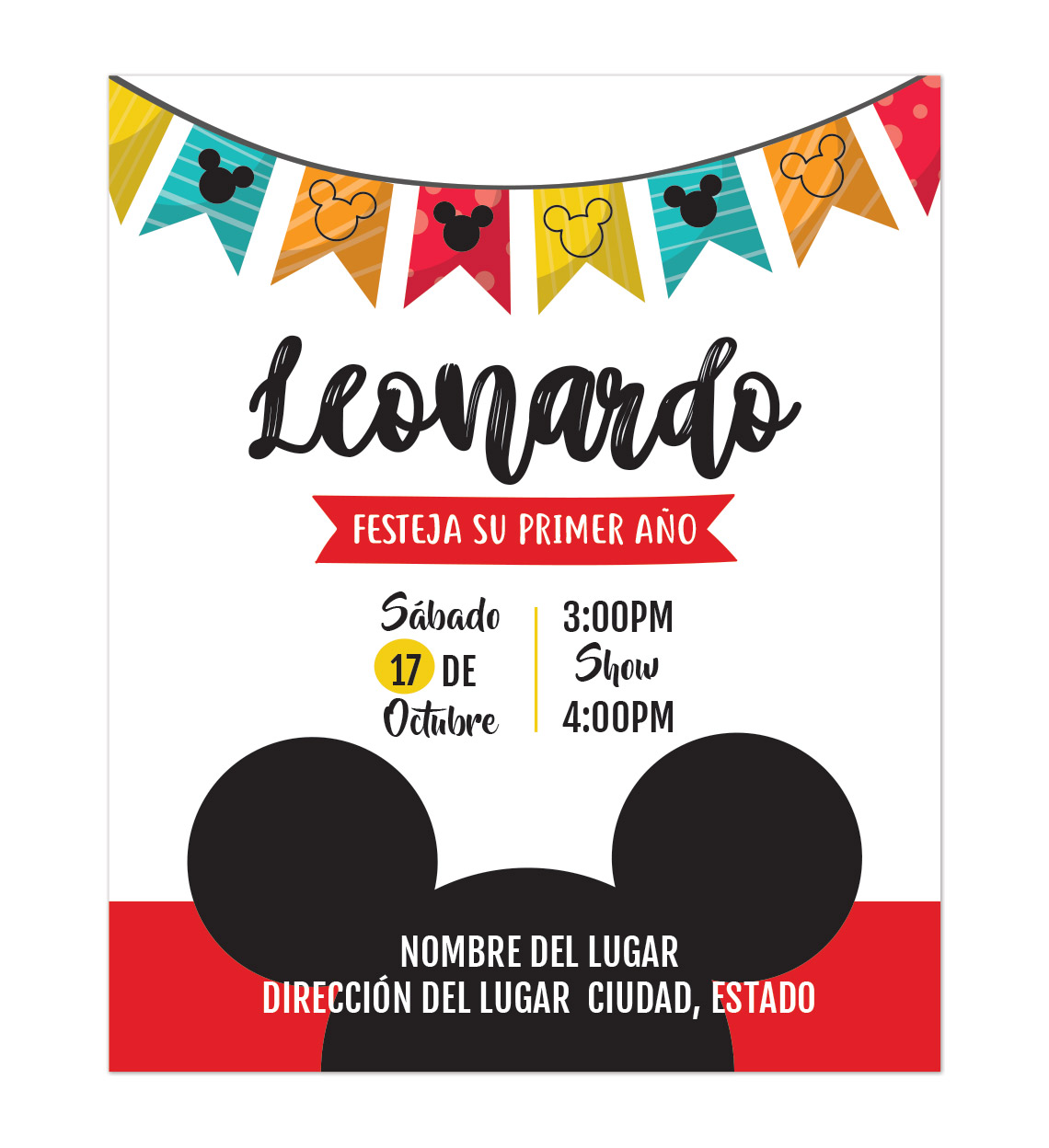 Invitación Cumpleaños Mickey - Diseños personalizados