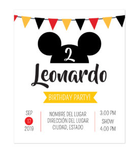 Invitación Cumpleaños Mickey Fiesta