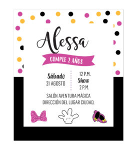 Invitación Cumpleaños Minnie Confenti