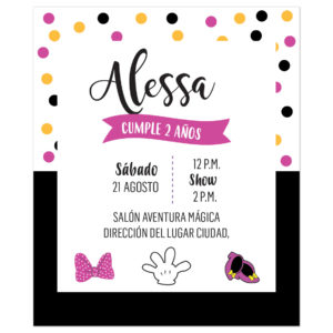 Invitación Cumpleaños Minnie Confenti