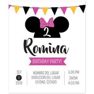 Invitación Cumpleaños Minnie Fiesta