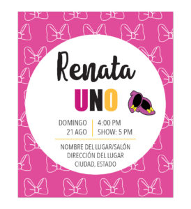 Invitación Cumpleaños Minnie Moño