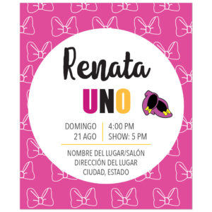 Invitación Cumpleaños Minnie Moño