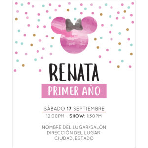 Invitación Cumpleaños Minnie Pink