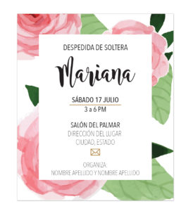 Invitación Despedida de Soltera Flor XL