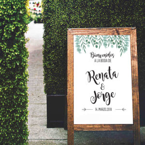 Banner Bienvenida Boda Hojas