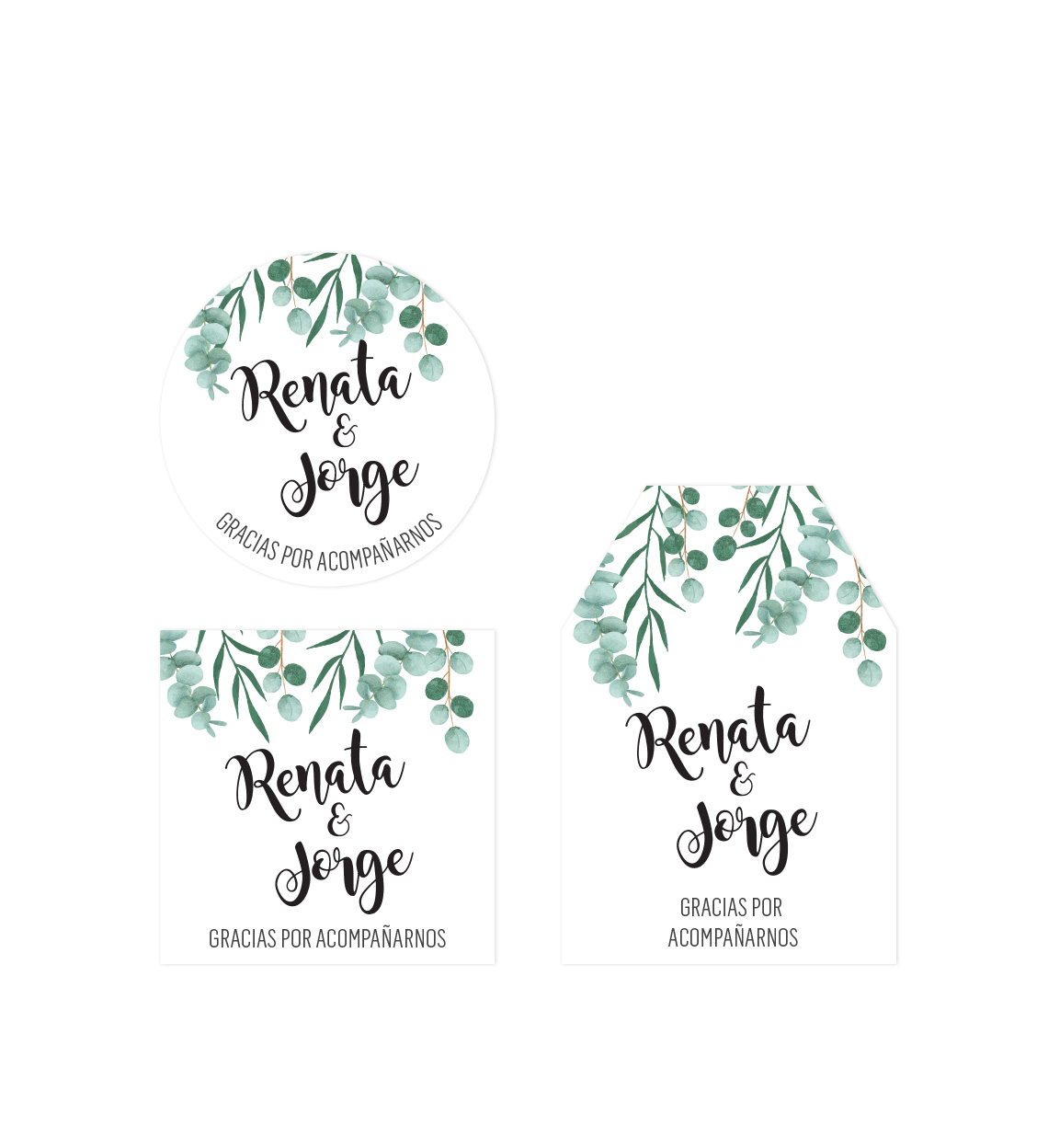 Tarjeta Agradecimiento Boda Hojas Personalizada - Oh! Yupi Yei