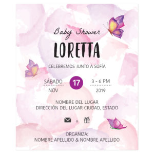 Diseño Invitación Baby Shower Mariposas