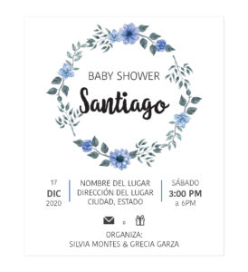 Diseño Invitación Baby Shower Corona Flor