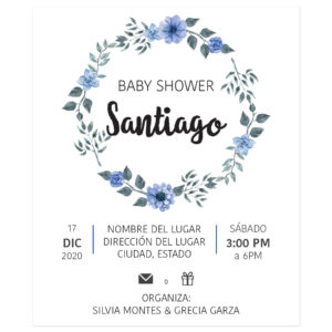 Diseño Invitación Baby Shower Corona Flor